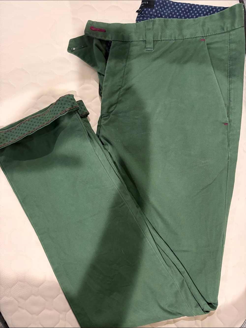 Ted Baker Green Slim Chino Pants